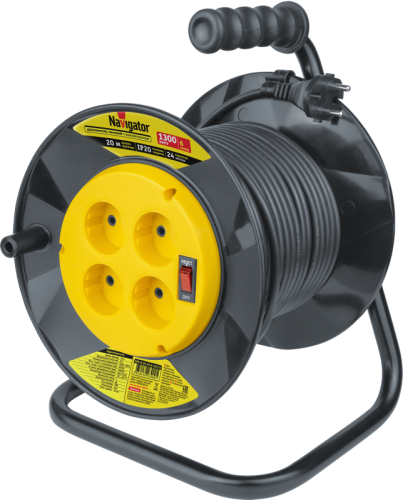 Удлинитель на катушке 4х20м без заземл. 93 900 NPE-R-04-20-X-2x0.75 | код 93900 | NAVIGATOR