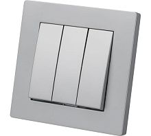 Выключатель 3-х кл. 10А серебр. металлик Сенеж TDM | код SQ1816-0212 | TDM