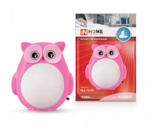 Ночник светодиодный NLA 13-OP СОВА розовая с выкл 230В IN HOME | код 4690612036656 | IN HOME