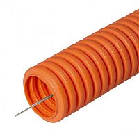 Труба гофрированная ПНД легкая d32мм с протяжкой оранж. (уп.50м) Урал Пак ГФ-1100232-050