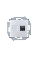 Розетка компьютерная RJ - 45 кат. 5e (AMP), алюминий (20 шт.) , S15, SIMON | код 1591551-033 | SIMON