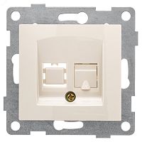 GUSI Bravo механизм розетки телефонной RJ12, одинарной, скрытая установка. Цвет бежевый. | код С10Т1-003 | GUSI ELECTRIC