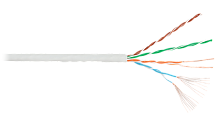 Кабель NIKOLAN U/UTP 4 пары, Кат.5e (Класс D), 100МГц, многожильный, BC (чистая медь), 24AWG (7х0,192мм), внутренний, LSZH нг(A)-HFLTx, светло-серый, 305м - гарантия: 1 год | код NKL 4000C-GY | NIKOLAN