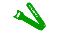 Стяжка-липучка NIKOMAX с мягкой пряжкой, 210х16мм, для пучков до 50мм, зеленая, уп-ка 10шт. | код NMC-CTV210-16-SB-GN-10 | NIKOMAX