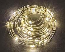 Гирлянда новогодняя светодиодная NGF-SM01-10WW-10-1.2m-2AA-SL-IP20 | код 80710 | Navigator Group