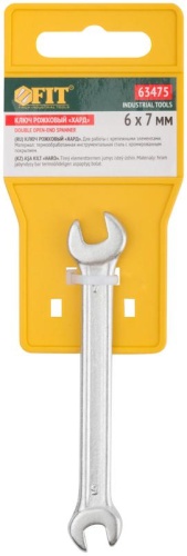 Ключ рожковый Стандарт 6х7 мм | код 63475 | FIT фото 3