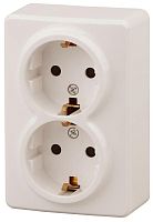 Розетка 2-м ОП Эра Эксперт 11-2205-02 16А IP20 250В 2х2P+E Schuko сл. кость | Код. Б0020692 | ЭРА
