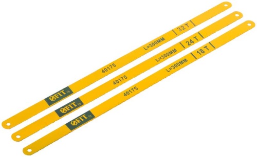 Полотна ножовочные по металлу, легированная сталь, 20 Cr, 300 мм, в блистере 3 шт (18ТPI+24ТPI+32ТPI) | код 40175 | FIT фото 2