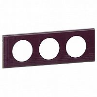 Рамка 3 поста CELIANE, кожа пурпур | код. 069443 | Legrand