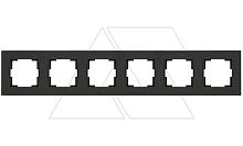 Rita - Рамка 6 постов, горизонтальный монтаж, черный мат | код 2220-800-1684 | Mutlusan