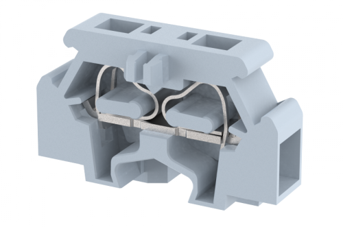 Миниклемма проходная пружинная 2,5 мм2 на 2 подключения, монтаж на панель, черная MCT2.5NV(BK) | код 2402430005 | Elmex