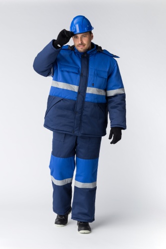 Костюм зимний Профи-Норд (ткань Смесовая,250) полукомбинезон, темно-синий васильковый, 68-70 182-188 | код 87468915 | Факел