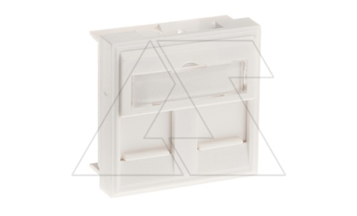 Лицевая рамка-адаптер 2M типа Mosaic для розеток 2хRJ-, 45х45мм, 2 порта | код ST0FP02502 | Toten