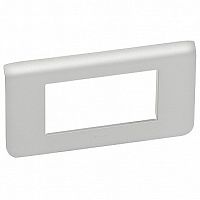 Рамка 4 модуля MOSAIC, горизонтальная, алюминий | код. 079314 | Legrand