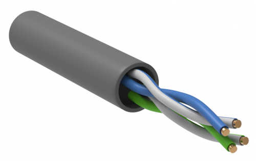 ITK Витая пара U/UTP 5E 2х2х0,52 LSZH серый (305м) РФ/С | код LC1-C5E02-121-S-P-R | ITK by IEK