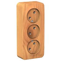 Розетка трехместная BLANCA, открытый монтаж, ясень | код. BLNRA000315 | Schneider Electric