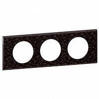 Рамка 3 поста CELIANE, кожа блэк пиксель | код. 069453 | Legrand