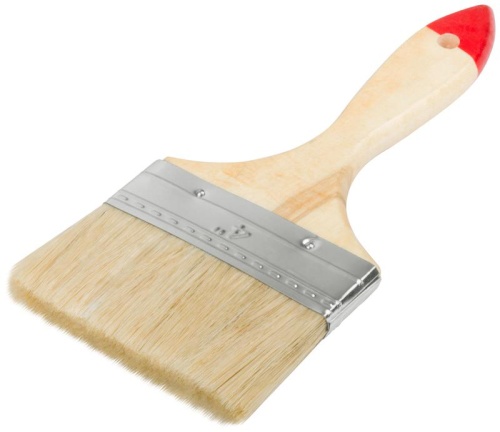 Кисть флейцевая "Стандарт" натур. светл. щетина дерев. ручка 4дюйм (100мм) FIT 01038 фото 2