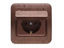 Mimoza Розетка с крышкой орех | код 24029 | Makel