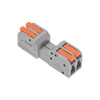 Клемма СМК 222-422R проходная разъемная 2 полюса серая 0,2-2,5/4мм? (50 шт/уп) REXANT | код 07-5262 | REXANT