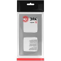 Рамка для розеток и выключателей Серия 12 12-5202-03 на 2 поста, Классик, алюминий | код Б0067712 | ЭРА