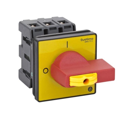 ВЫКЛЮЧАТЕЛЬ-РАЗЪЕДИНИТЕЛЬ 3P 40A IP20 С КРАСНОЙ РУКОЯТКОЙ НА ДВЕРЦУ 4 ВИНТА 1 ЗАМОК | код MSD40360R | Systeme Electric