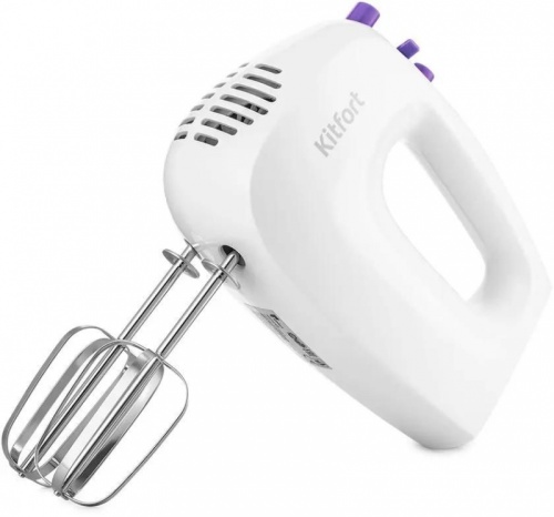 Миксер ручной Kitfort КТ-3071-1 250Вт белый/фиолетовый | код 1613652 | KITFORT