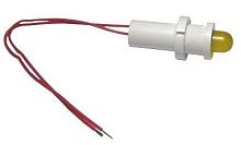 Светодиодная лампа СКЛ-18.2Б-Ж-1-60, желтая, выводы гибкие с наконечником под М3, 60В пост., диаметр посадочного отверстия 14мм, УХЛ2.1 | код A8021-T416289734 | Каскад-Электро