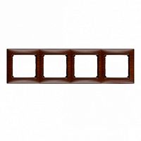 Рамка 4 поста VALENA CLASSIC, дерево тонированное | код. 770314 | Legrand