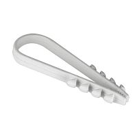 Дюбель-хомут для круглого кабеля (19-25мм) белый (100шт.) | код. plc-ncc-19x25w | EKF