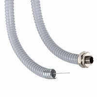 Металлорукав DN 50мм в герметичной ПВХ изоляции, Dвн 50,5 мм, Dнар 57,0, с протяжкой, 25 м, цвет серый | код 6071R-050P | DKC