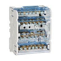 Шина нулевая в корпусе на DIN-рейку SNK-2-4-07-Ni, никелированная, в корпусе 4 шины по 7отв., крепление на DIN-рейку | код A8300-06-09-010 | РЕЛЕ И АВТОМАТИКА