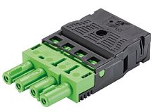 Розеточный разъем на кабель диам. 9 - 11,5 мм, 4 полюса, пружинная фиксация, номинальное напряжение: 250/400V, номинальный ток: 20A, цвет корпуса: черный, цвет контактной вставки: розовый, серия gesis GST18i4 | код 92.943.0353.0 | Wieland С