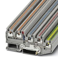 Клеммный модуль для подключения датчиков и исполнительных элементов PTIO 1,5/S/4-PE-LED 24 RD | код 3244467 | PHOENIX CONTACT