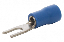 Наконечник вилочный изолированный НВИ 1,5-2,5 отверстие под М3, цвет синий | код NVI-2,5-3-B | Engard