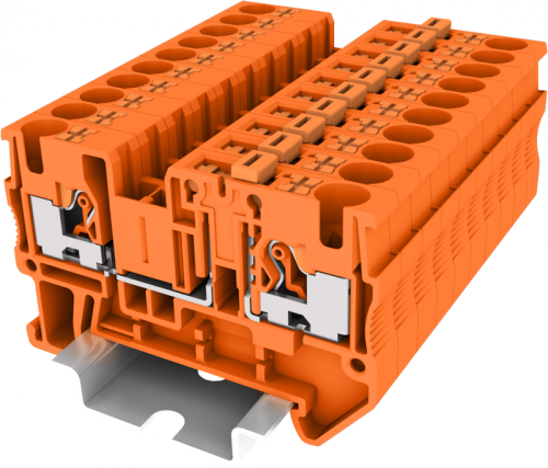 TP4-MT-OG Клемма TP с ножевым размыкателем, Push-in, сеч.4мм2, оранж., шт | код TP4-MT-OG | SUPU