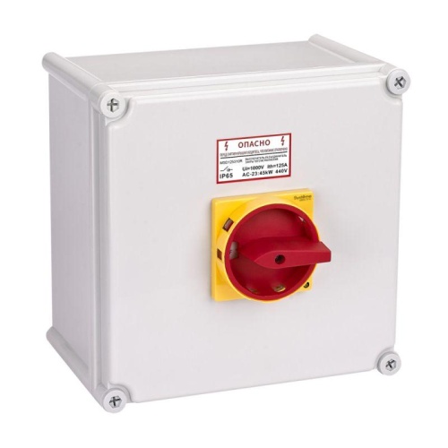 ГЛАВНЫЙ/АВАРИЙНЫЙ ВЫКЛЮЧАТЕЛЬ-РАЗЪЕДИНИТЕЛЬ 3P 125A ЗАКРЫТОГО ИСПОЛНЕНИЯ IP65 | код MSD125311R | Systeme Electric