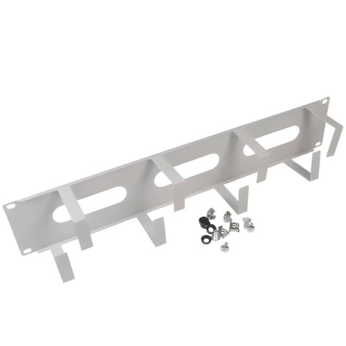 Кабельный органайзер 19' 2U. 5 колец. метал. цвет серый (RAL 7035) | код SA 0220.7000 | SYSMATRIX