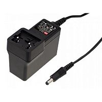 Медицинский адаптер настенный со сменной вилкой, AC-DC, 30Вт, вход 80...264B AC 47...63 Гц, выход 24B/1.25A, изоляция 4000В AC, 75.5x39.1x56.2мм, -25...+50С, выходной разъем 11, диам. 5.5х2.1мм | код GEM30I24-P1J | MeanWell