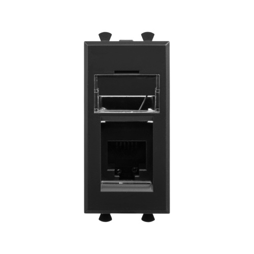 Телефонная розетка RJ-12 модульная, Avanti, Черный матовый, 1 модуль | код 4412311 | DKC Телефонная розетка RJ-12 модульная, Avanti, Черный матовый, 1 модуль | код 4412311 | DKC