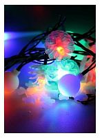 Гирлянда декоративная "Елочная"4.4м 30LED IP20 матов. насадки-шишки снежинки шарики мультиколор | код KOC_GIR30LEDMIX2_RGB | КОСМОС