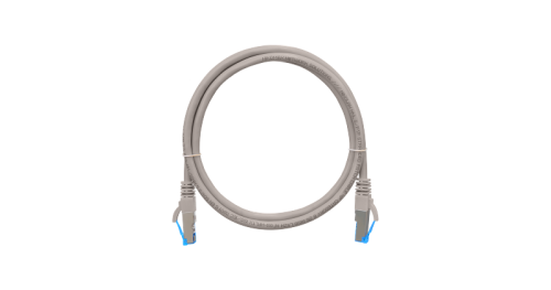 Шнур коммутационный NIKOMAX S/FTP 4 пары, Кат.6 (Класс E), 250МГц, 2хRJ45/8P8C, T568B, заливной, с защитой защелки, многожильный, BC (чистая медь), 26AWG (7х0,165мм), LSZH нг(А)-HFLTx, серый, 10м | код NMC-PC4SE55B-100-C-GY | NIKOMAX