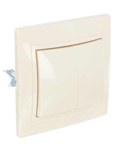 Выключатель 2-клавишный ВС10-2-0-Км 10А керамика КВАРТА кремовый | код EVK20-K33-10-K | IEK фото 2 Выключатель 2-клавишный ВС10-2-0-Км 10А керамика КВАРТА кремовый | код EVK20-K33-10-K | IEK фото 2