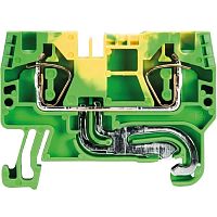 Заземляющая клемма, тип фиксации провода: пружинный, номинальное сечение: 4 мм кв., 32A, 800V, ширина: 6 мм, цвет: желто-зеленый, тип монтажа: DIN 35 | код 56.704.9055.0 | Wieland