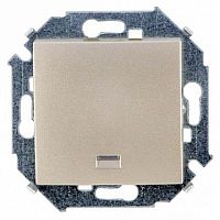 Выключатель 1-клавишный 15, с подсветкой, скрытый монтаж, шампань | код. 1591104-034 | Simon