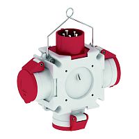Тройник подвесной 100х100 мм 3хСЕЕ розетка16А 5Р 6h 400v + 1 Вилка ССЕ 16А 5Р 6h 400v 546 | код 546 | Bals
