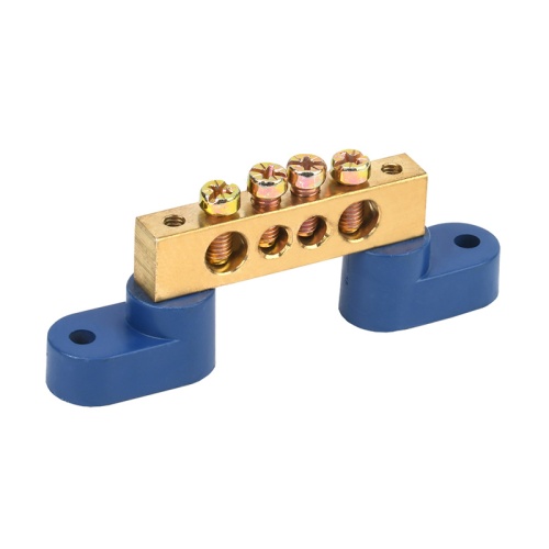 Шина N нулевая 8х12 мм на двух угловых синих изоляторах 4 группы REXANT | код 11-2331 | REXANT Шина N нулевая 8х12 мм на двух угловых синих изоляторах 4 группы REXANT | код 11-2331 | REXANT