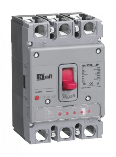 Силовой авт. выкл. с электрон. расц. 3P 32А 50кА ВА-333E | код 22490DEK | DEKraft Силовой авт. выкл. с электрон. расц. 3P 32А 50кА ВА-333E | код 22490DEK | DEKraft