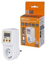 Реле напряжения в розетку РНР-02, 16А, дисплей, регул., TDM | код SQ1513-0002 | TDM