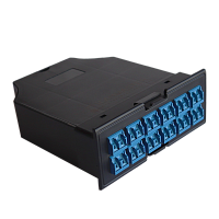 MPO кассета OS2, для модульной панели LAN-FRM-PP-STP/1U, 24xLC, тип B, низкие потери, черная | код LAN-FRM-IN-2MB-24LC/OS2 | LANMASTER